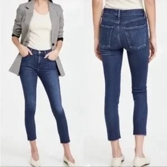 Agolde Sophie Crop Raw Hem Skinny Denim Jeans- 30 - Picture 1 of 13